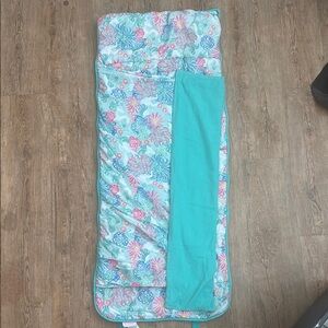 Lilly Pulitzer Floral Kids Sleeping Bag - Aqua and Pink